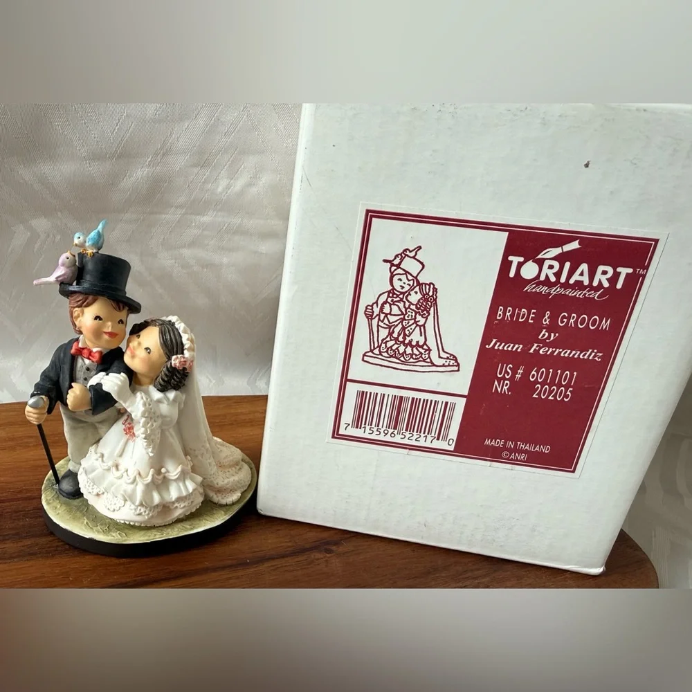 New ANRI Toriart Juan Ferrandiz Bride and Groom Cake Topper Figurine Wedding